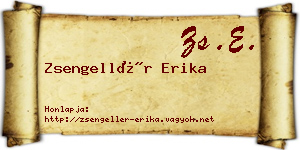 Zsengellér Erika névjegykártya
